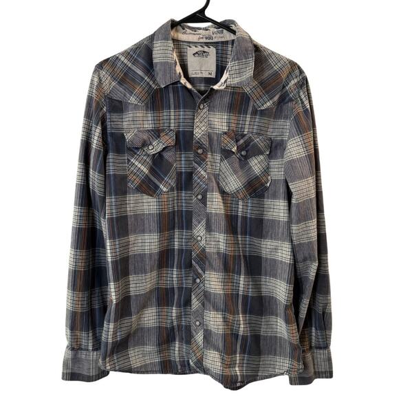 Vans Men’s Plaid Snap Up Shirt Size M - Picture 1 of 4